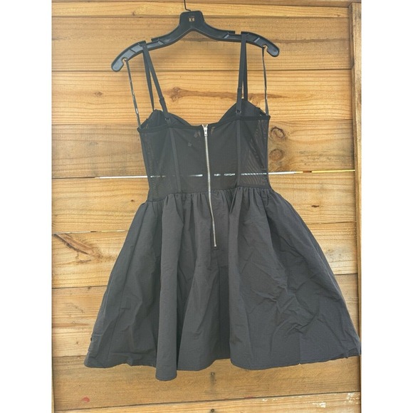 Black Fit And Flare Dress Forever 21‎ Caged Fit & Flare Mini Dress Size Medium - Picture 6 of 12